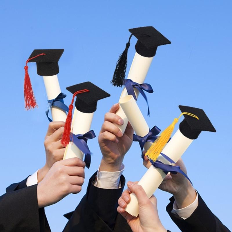 Felts Graduation Cap For Commencement Ceremony Party Photo Props And Costume Accessories Headwear for Degreeholders