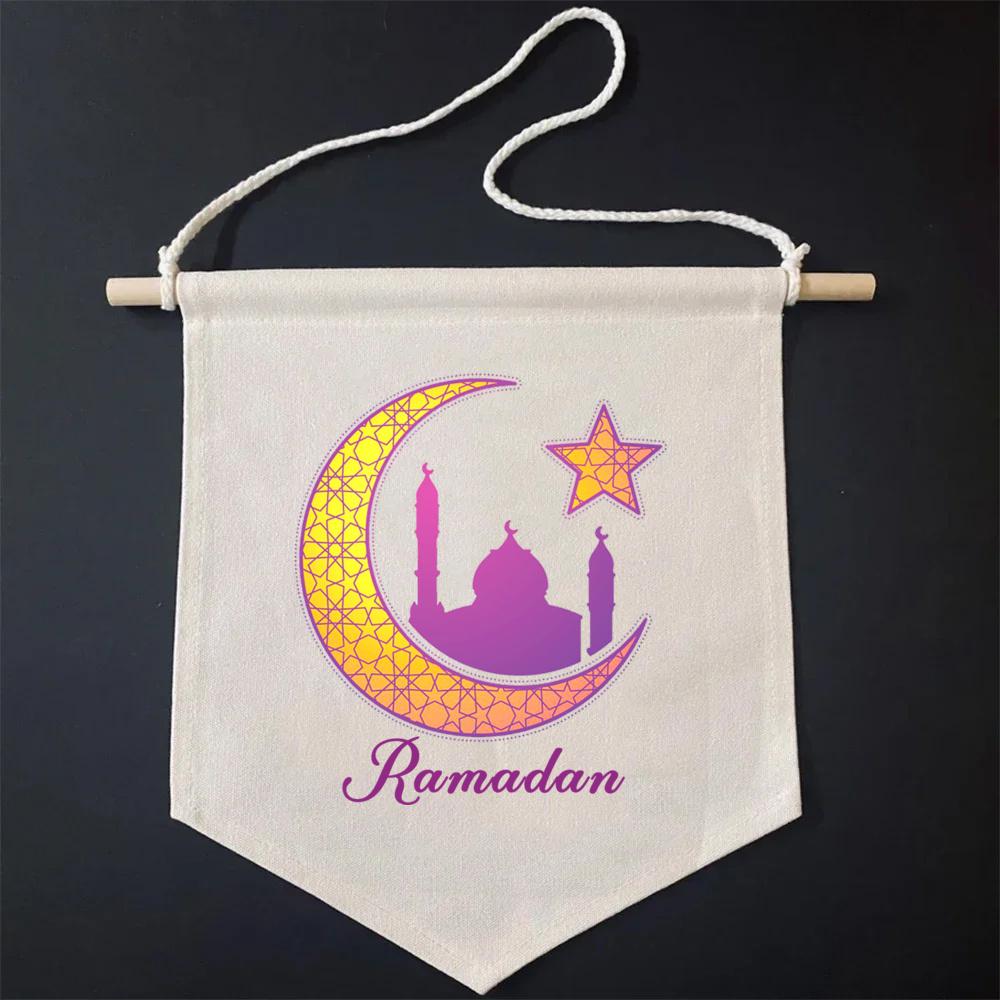 Ramadan Front Door Sign Ramadan Mubarak Wall Hanging Ramadan Banner Home Room Supplies Gifts for Muslim Eid Favor