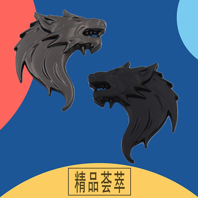3D Premium Wolf Head Beast for Car Fender Trunk Rear Bonnet Decal Emblem Badge Sticker Accessories