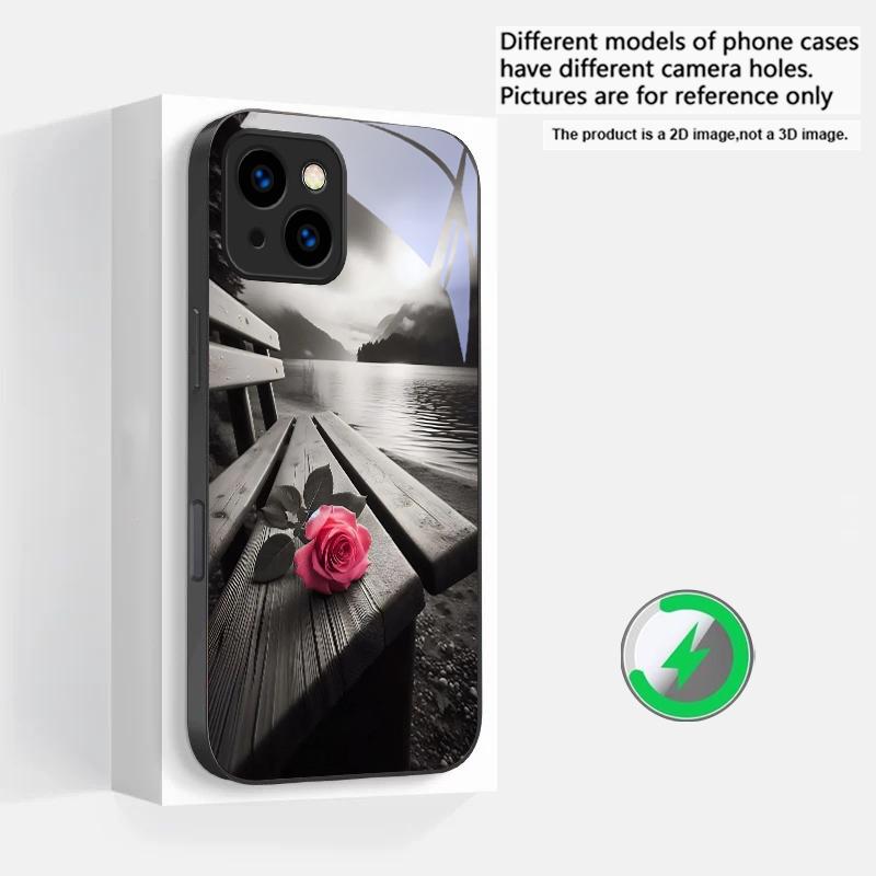Small pebble flowers Suitable For iPhone 16E 17 Pro Max 15 Pro 14 13 Plus 12 mini 11 16 Air 17Pro magnetism Glass Phone Case