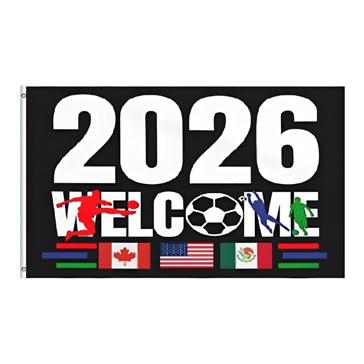 America Canada Mexico Flag 2026 Worlds Cup Flag Banners Outdoor Indoor Yard Garden Lawn Holiday Decoration Banners Sign