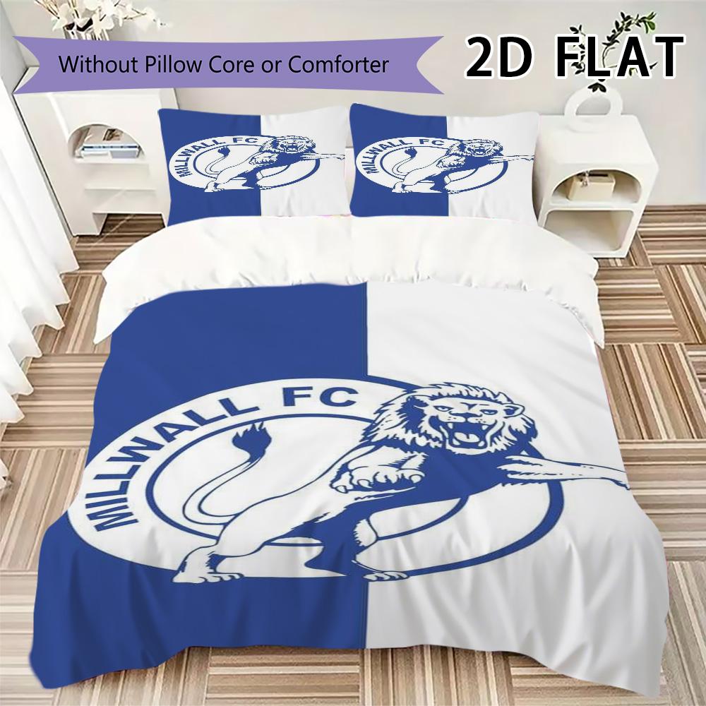 Millwall FC Set Copripiumino Trapuntato Coperta Trapuntata Federa Decorazione per la Casa Regalo di Compleanno (1 * copripiumino + 2 * federe senza imbottitura)