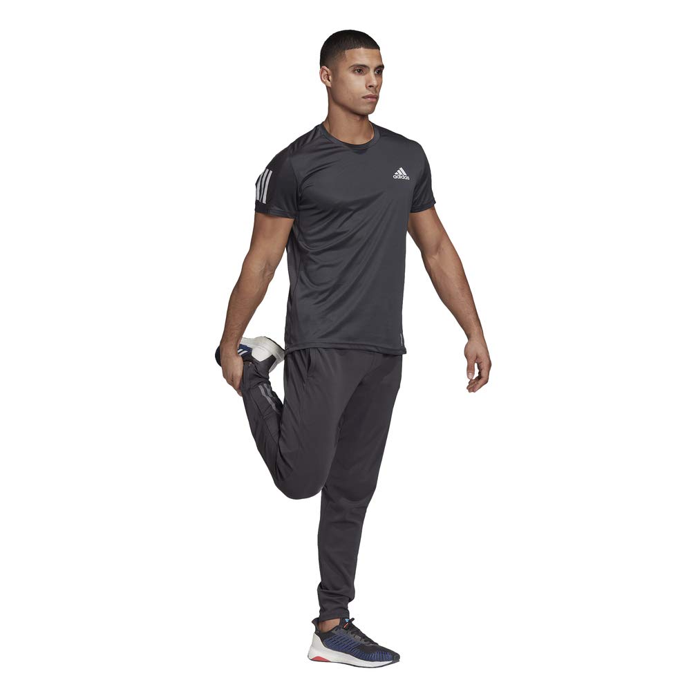 adidas Own the Run Short Sleeve Running T-Shirt, Men's, Black (FS9799), Size J/M (equivalent to Japanese size M)