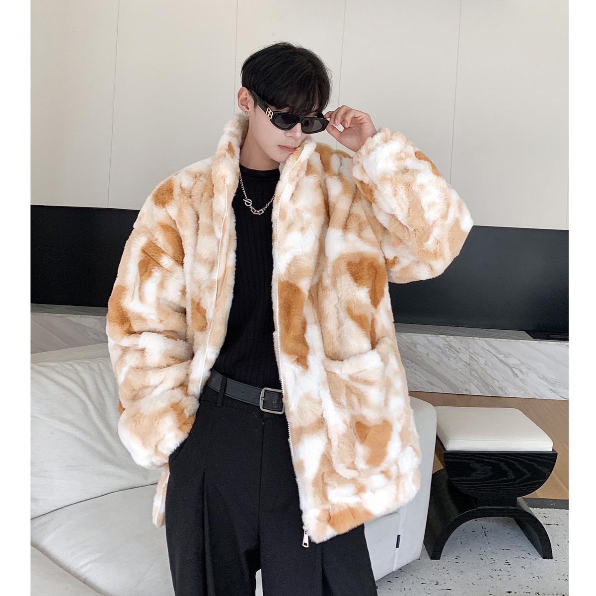 

Мужская ретро-куртка с tie-dye из шерсти ягненка 2025: Плотный, Готов к зиме, Густой плюш - Для стильно расслабленного образа. L шампанского