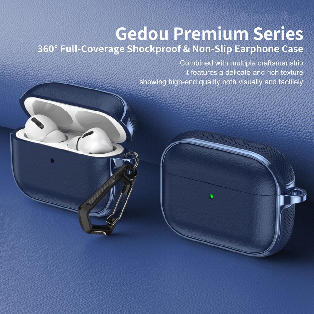 KEYSION Earphone Case for AirPods Pro 3 2 Leather Texture Soft TPU Silicone With Hook Shockproof Headphone Cover for AirPods 4