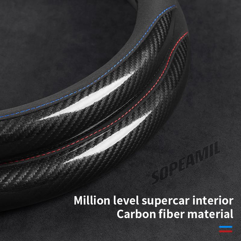 Car Carbon Fiber Suede Steering Wheel Cover Lexus F Sport ES200 ES300 LS500h RX300 GS250 GS300 IS300 LX570 CT200h GX460 NX300 UX