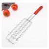 Outdoor Wooden Handle Hot Dog Barbecue Clip, Non Stick Ham Sausage Barbecue Net, Multifunctional Camping BBQ Tool