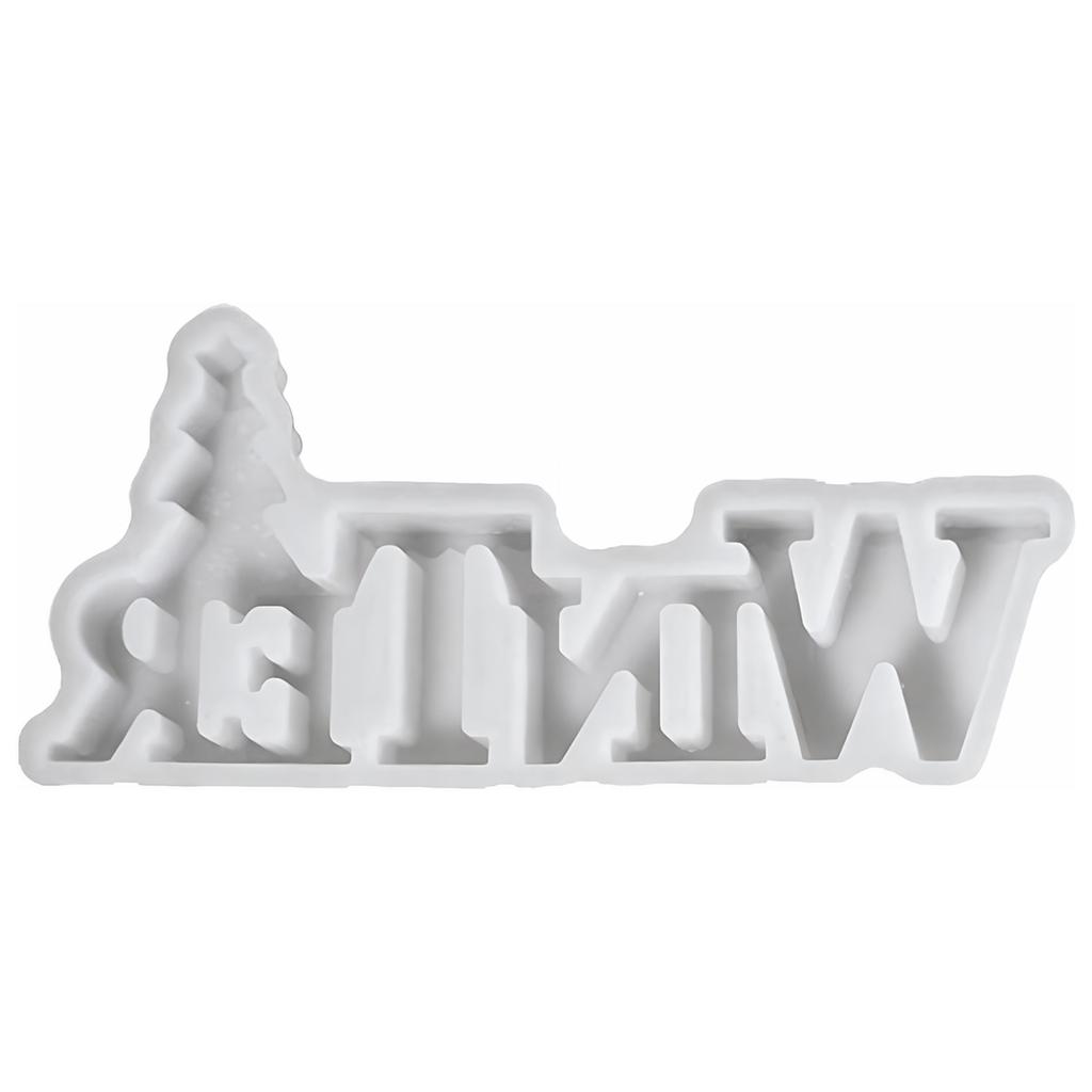 Winter Christmas Tree Silicone Mold 3D Winter Word Sign Resin Mold Cement Gypsum Mold DIY Table Decoration Home Decor