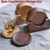 6pcs/set Non-slip Wood Coaster Round Insulated Placemat Household Teacup Mat  Dish