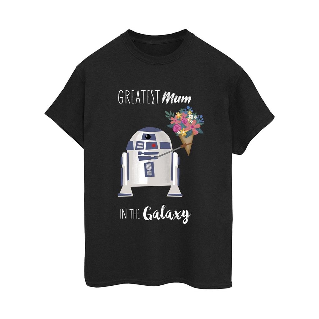 Star Wars Womens/Ladies R2D2 Greatest Mum Cotton Boyfriend T-Shirt