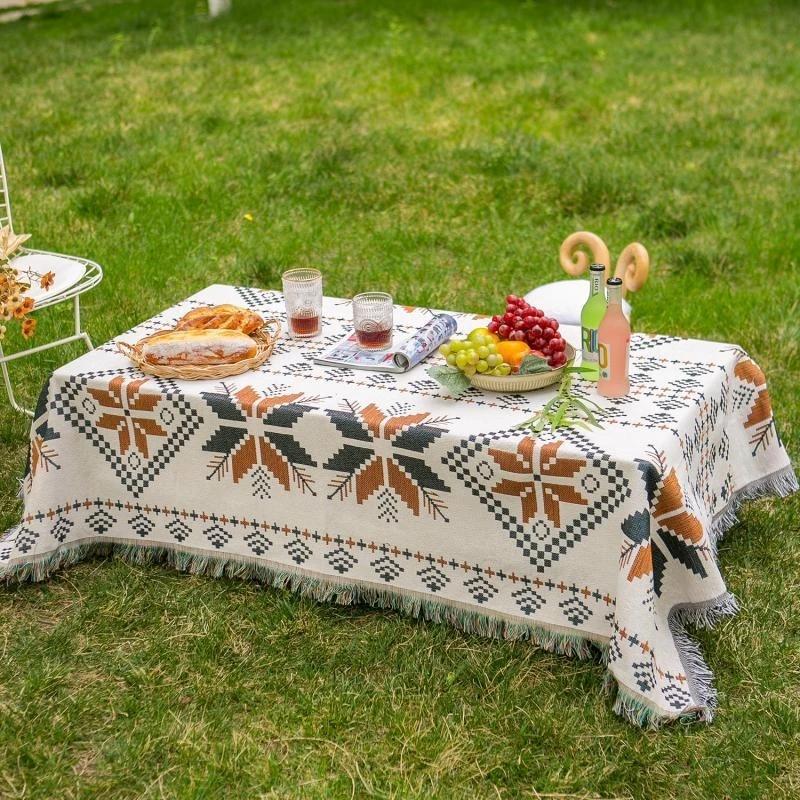 Double Side Boho Plaid Decorative Blankets For Bed Sofa Cover Camping Picnic Blanket Mat Tapestry Chair Couch Slipcover Blanket
