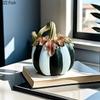 Creative Black and White Pumpkin Statue Halloween Decorations Minimalist Pumpkin Sculpture Ornaments Room Aesthetic Decor