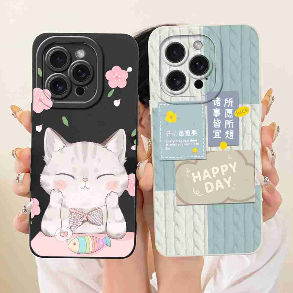 Für iPhone 15 Pro A2848 A3101 Hülle Mode Cartoon Aufdruck Weiche Silikonhülle Für iPhone 15Pro A3102 A3104 Handyhülle Bumper