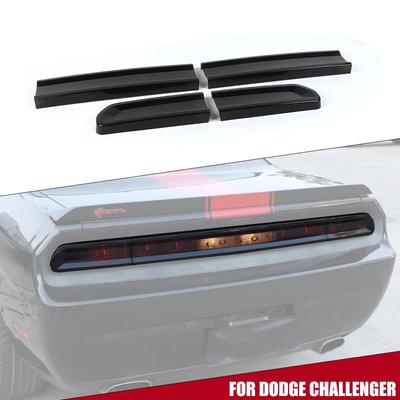 Auto-Rücklicht-Abdeckung, Dekoration, Außenzubehör für Dodge Challenger 2009–2014, geräuchertes Schwarz, 4 Stück