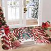 Candy Cane Christmas Welcome Doormat, Indoor Outdoor Flannel Non-Slip Mat for Kitchen Office Laundry Bathroom Holiday Decor