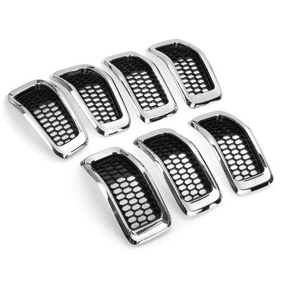 Chrome/Glossy Car ABS Front Mesh Racing Grills For Jeep Cherokee 2014 2015 2016 2017 2018 Exterior HONEYCOMB Racing Grille