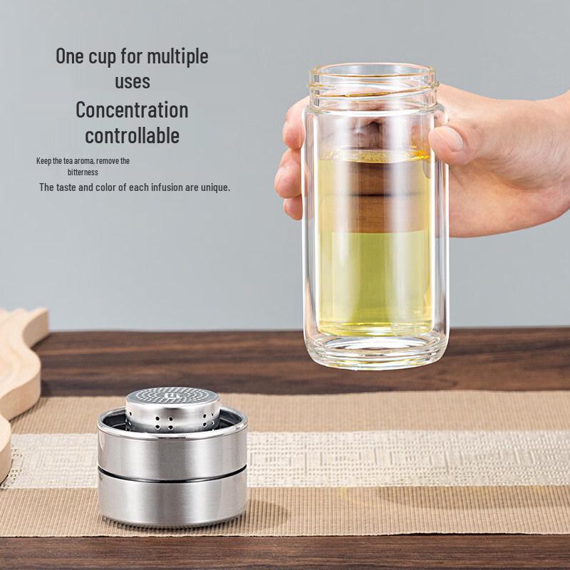 Xihe Double-Layer High-Temperature Glass Tea Infuser Cup