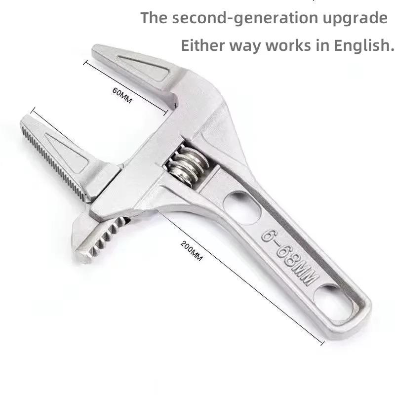 Adjustable Aluminum Alloy Bathroom Wrench - Multi-Functional Universal Tool for Pipe Nut Lightweight Durable Spanner
