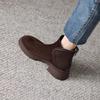 British Style Frosted Short Boots for Women with Thick Soles for Autumn and Winter New Leather and Suede Versatile Men's Boots