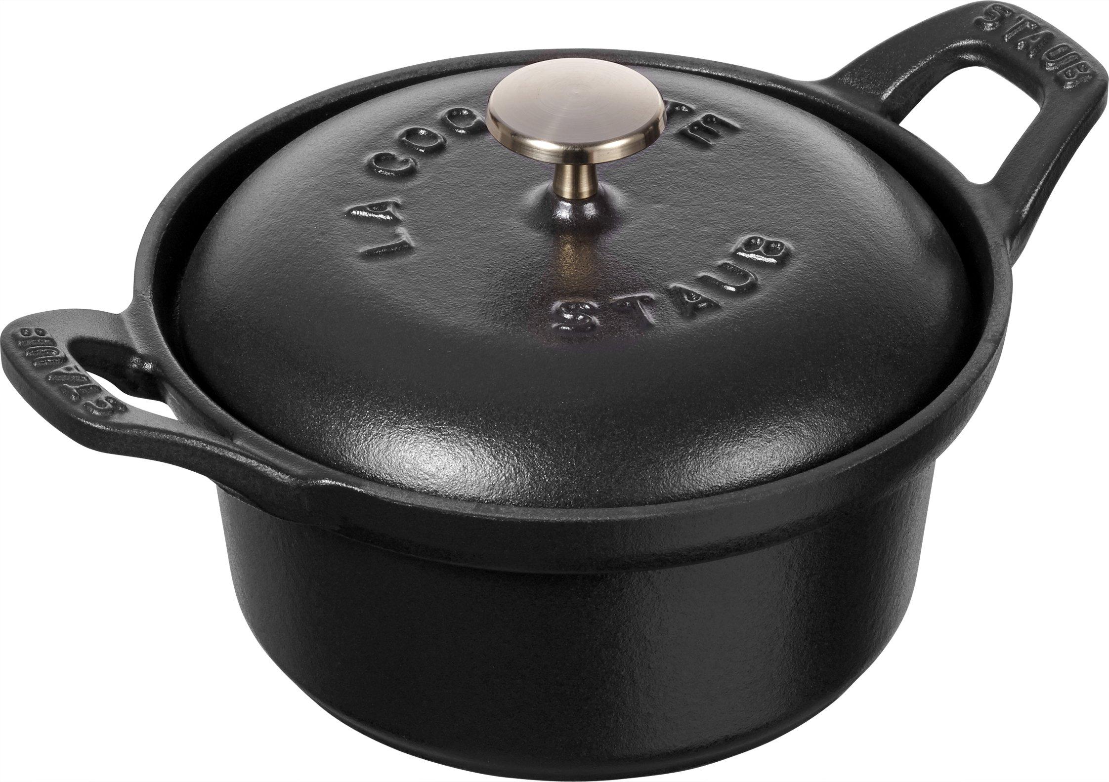 

staub Cocotte Round Vintage Series Black Small Hand Enamel Pot IH Compatible Japanese La Cocotte Round Mini 12cm [Авторизованный продукт] 40501-020 чёрный