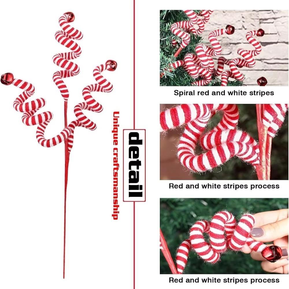 Candy Color Xmas DIY Bouquet with Bell Christmas Tree Decorations Twisted Lollipop Flower Branches DIY Accessories Navidad Gift