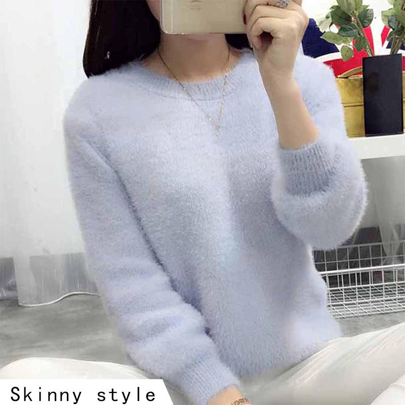 Autumn and Winter New Korean Version of The Sweater Female Students Solid Color Thin Loose Women's Knitwear