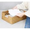 Rattan Storage Basket Woven Storage Box with Handle Eco- Sundries Organizer Box Straw Closet Wardrobe Organizer Panier Rangement