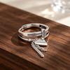 Xiaomi BF CLUB 925 Sterling Silver Ring For Women Jewelry Heart Tassel Retro Open Vintage Handmade Ring Allergy For Party Birthday Gift