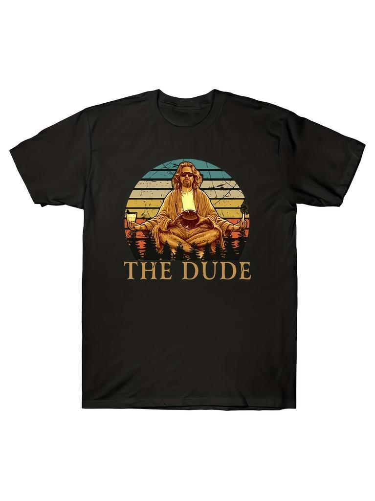 Unisex Lebowski Dude Abides T-Shirt Klassischer Film Druck Weiches Und Lockeres Baumwoll-T-Shirt Freizeitkleidung Und Fan-Aktivitäten