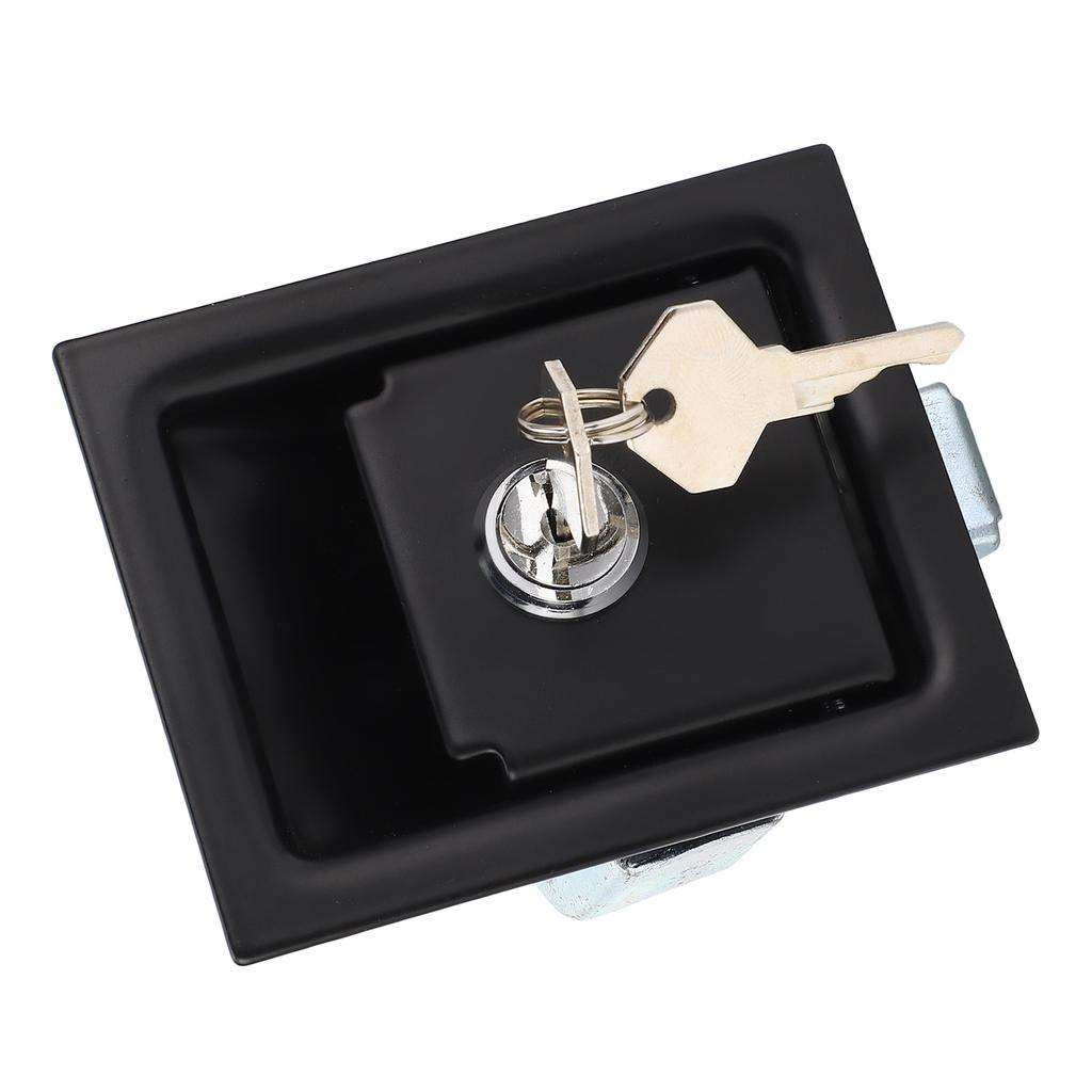 Tool Box Latch with 2 Keys Carbon Steel 3.3x2.7in Flush Mount RV Toolbox Handle Lock for Caravan Tru