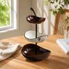 Space-Saving Ceramic Fruit and Snack Serving Tray Glossy Vertical