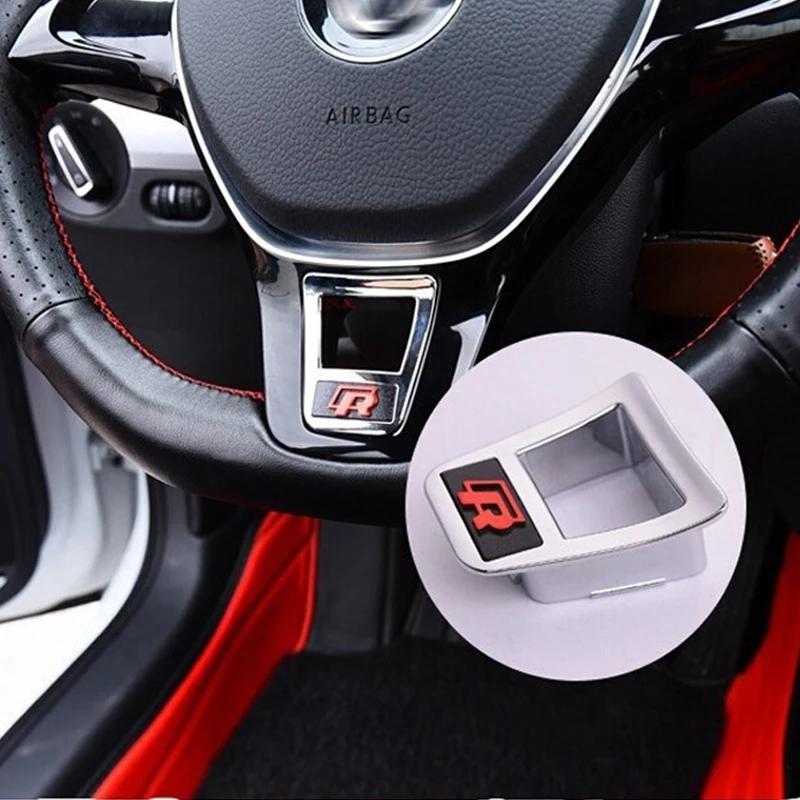 For VW Rline R Logo Car Steering Wheel Sticker Accessories For Volkswagen Polo GTI Golf Passat Jetta Santana Scirocco Tiguan A