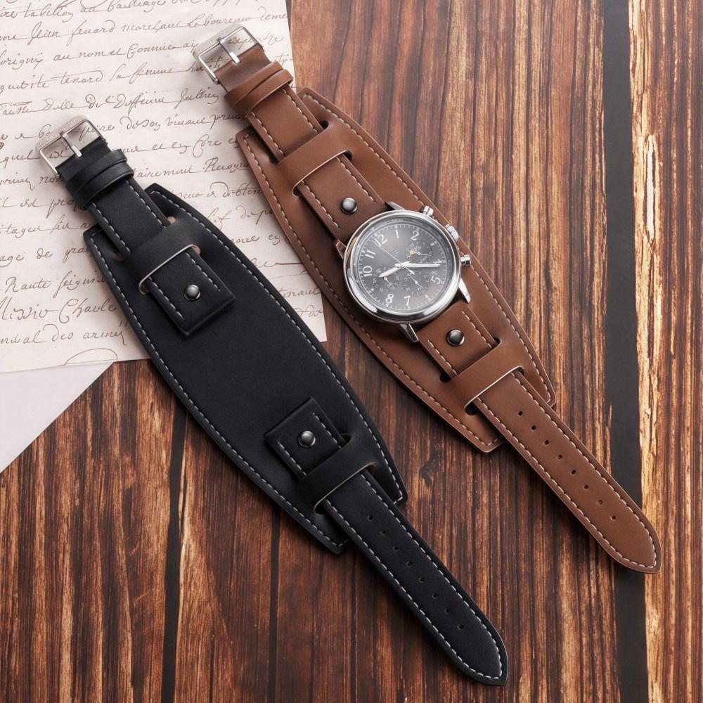 Vintage Pallet Leather Watch Strap PU Leather Men Bracelets Fashion Watchband  Watch Accessories