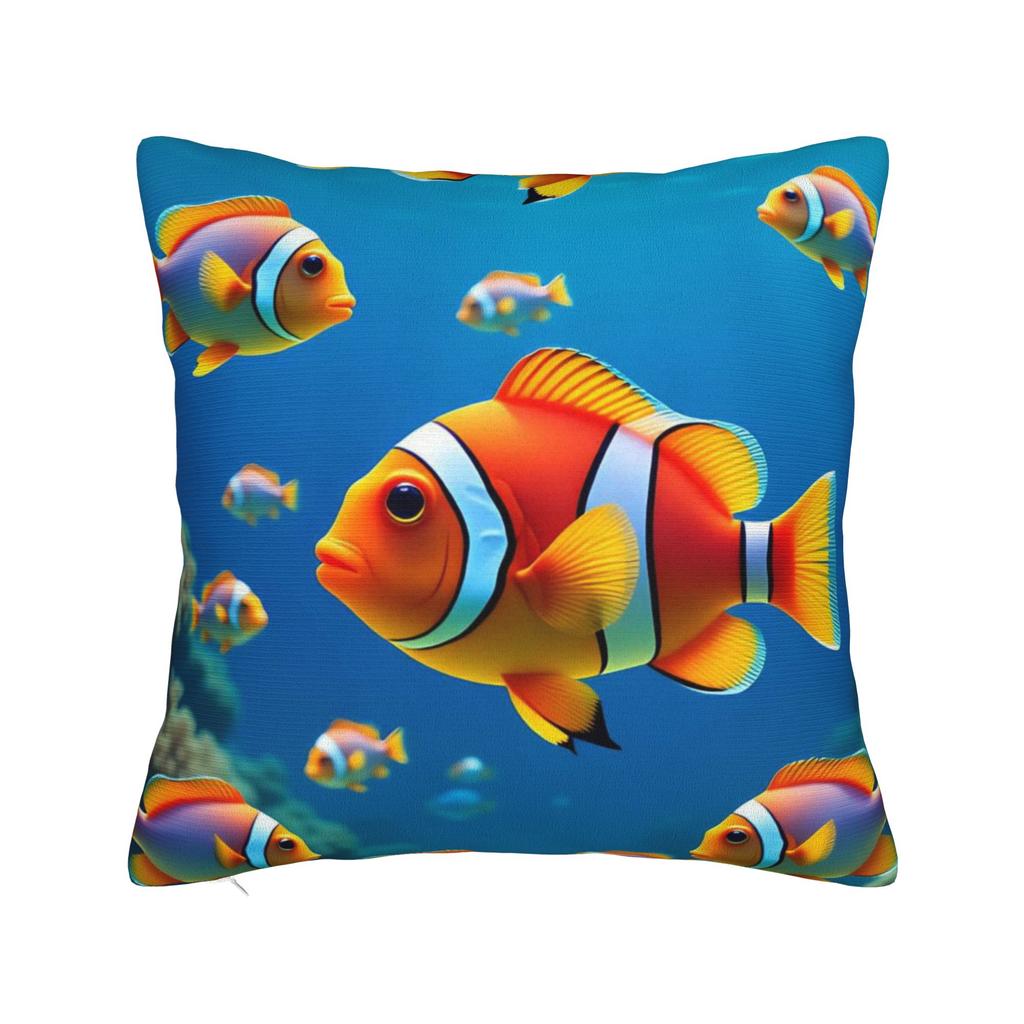 Pillow Case Beautiful Underwater World Colorful Fish Comfy Pillow Cover For Couch Sofa Bedroom Kawaii Pillowcases