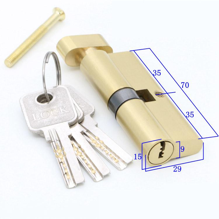 

Door Hardware Security 70 75MM Gold Cylinder Interior Room Door Lock Tongue Pressure Lock Handle Lock Key Brass Copper Lock