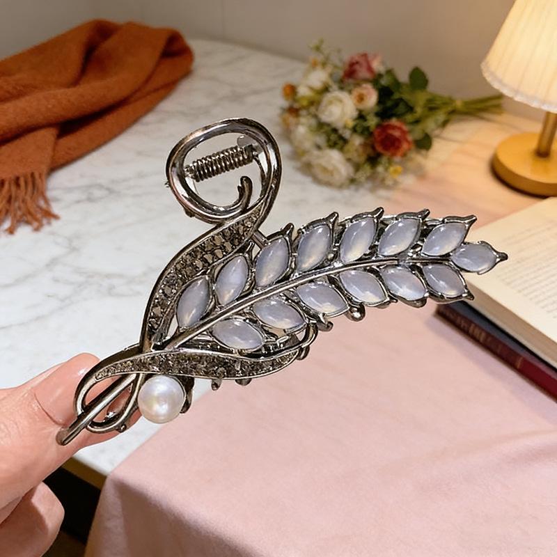 Korean Elegant Wheat Ear Large Hair Claw Clip for Women - Summer Trendy Shark Clip Hair Accessory