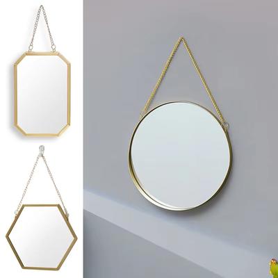 Metal Chain Nordic Decorative Mirror Wrought Iron Wall Hanging Mirror  Washstand