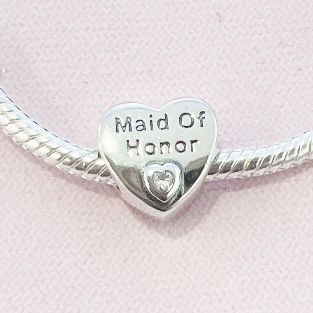 Original 925 Silver Auntie Niece Husband Heart Charm Bead Fit Bracelet Women DIY Jewelry Gift