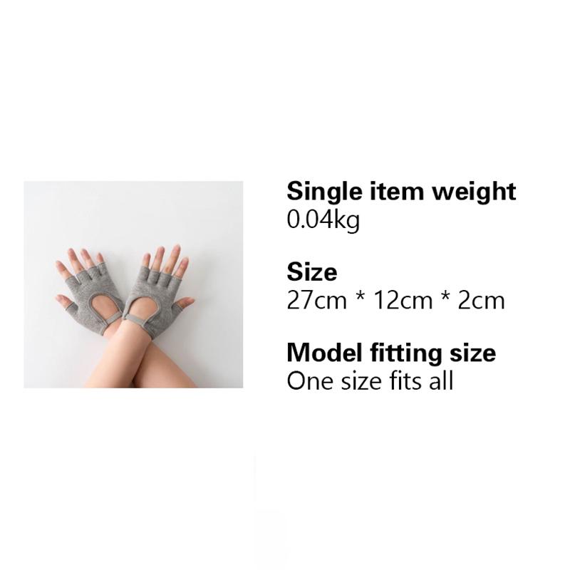 Women Anti-Slip Yoga Gloves Cotton Fitness Half Finger Gloves Breathable Outdoor Cycling Bicycle Pilates Sports Fishing Gloves