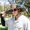 Solar Powered Fan Hat for Men Women Wide Brim Hat with 2 Fans Outdoor Fishing Beach Sun Hat
