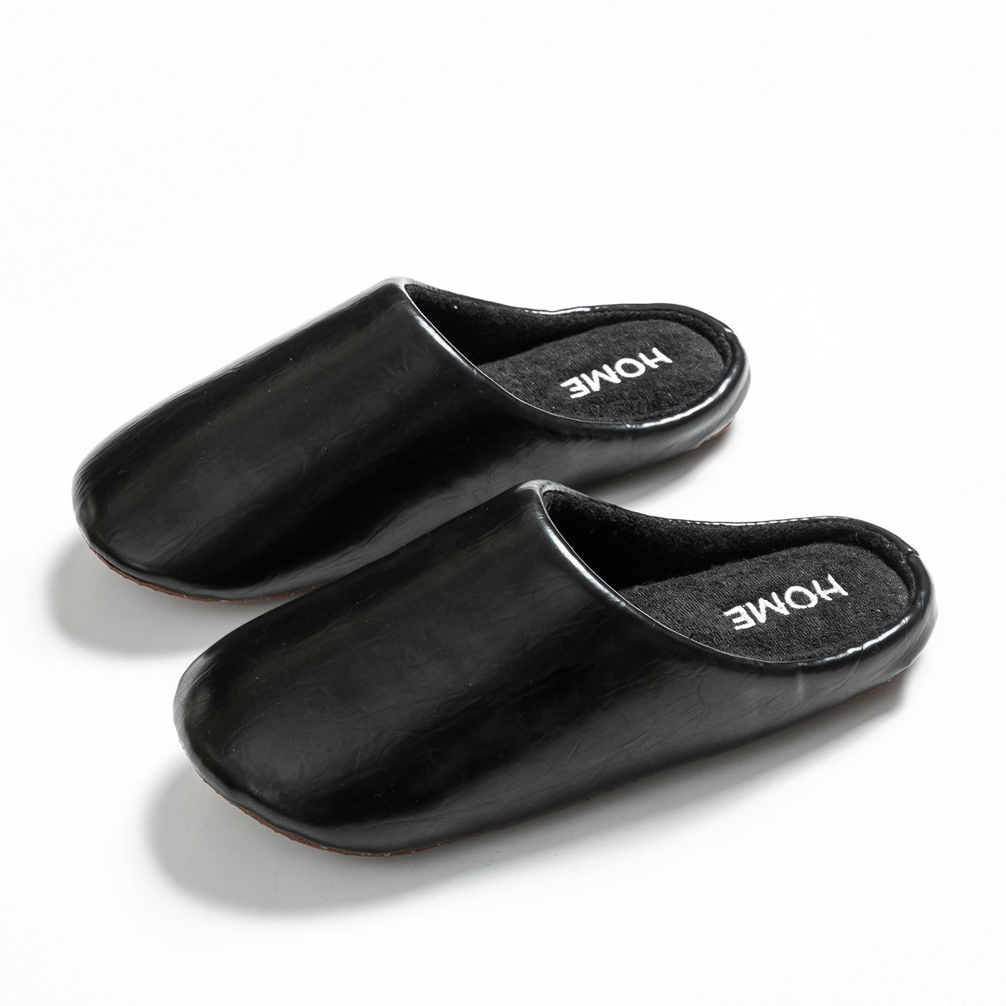 

Cotton slippers soft bottom silent autumn and winter home indoor warm non-slip plush cotton slippers Cixi 44-45 [suitable for sizes 43-44] чорний