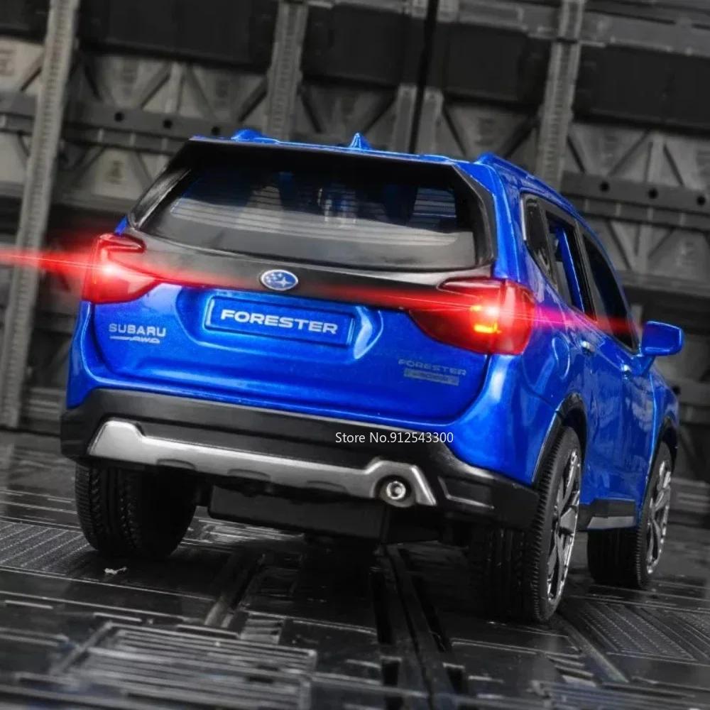 1:30 Subaru Forester WRXSTI Car Model Diecast Metal Shock Absorption Off-road Vehicles Models Sound Light Collectible Item