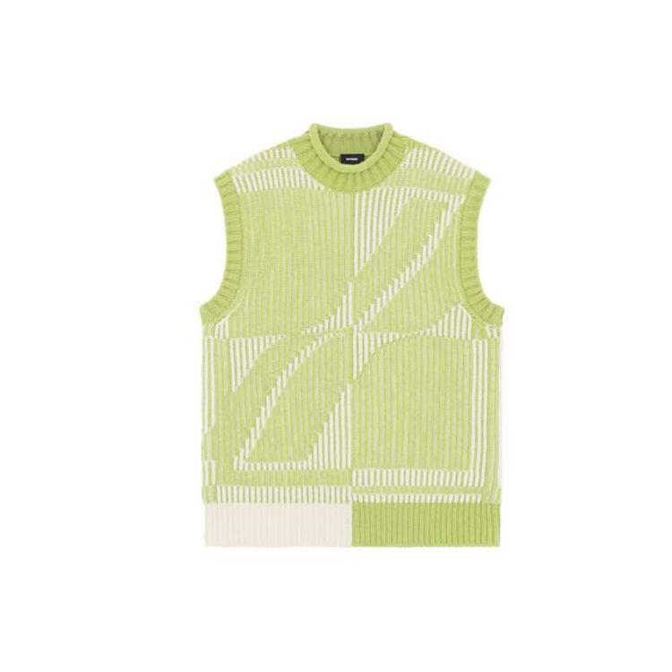 We11Done Fw21 Oversized Logo Jacquard Knit Vest Unisex vest WD-KV3-21-656-U-GR