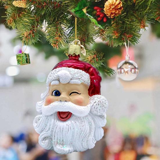 

Рождественский кулон из смолы, красочные блестки, мультяшный Санта-Клаус, подвесной орнамент, рождественская елка, декоративные реквизиты, праздничное украшение для дома