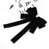 Velvet Black Ribbon Pin Beads Funerals Memorial Pin Simple Ribbon Badge Brooch  Men