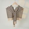 Fashion Striped Knitted Neck Scarf For Women Office Outer Shawl Fake Collar