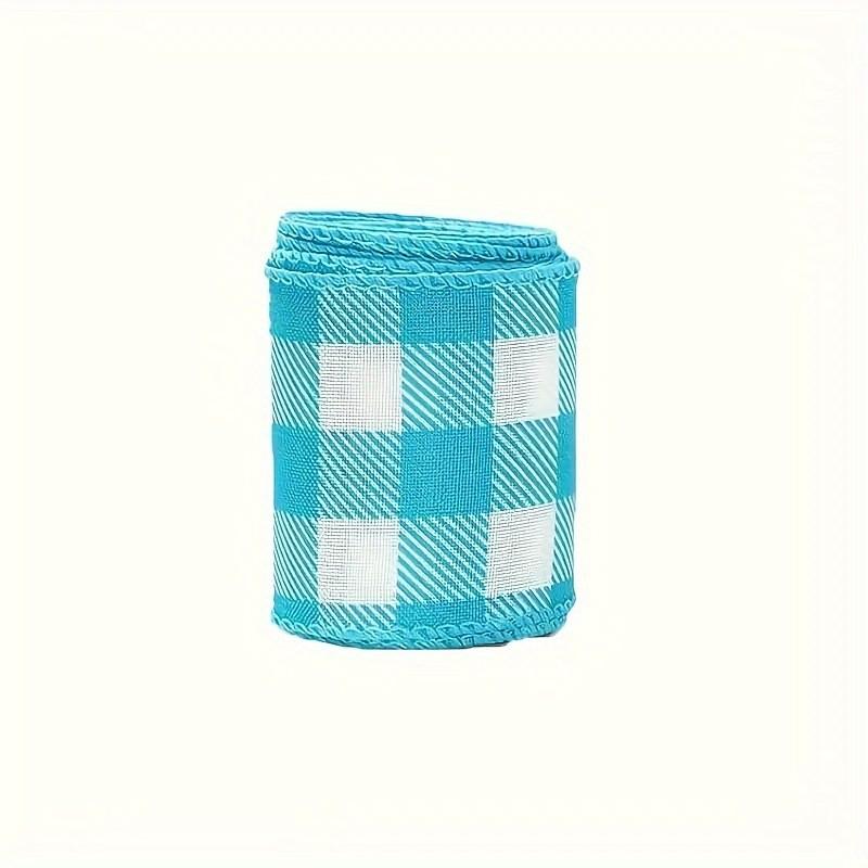 Colorful Wired Edge Ribbon 5 Yards In Pastel Checkered Design For Diy Crafting And Gift Wrapping