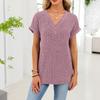 Women's Casual Fashion Comfortable V-Neck Button-Up Loose-Fit Top