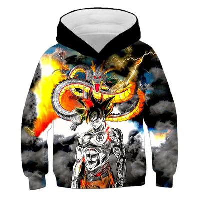 Modischer Dragon Ball Z-Kapuzenpullover für Kinder, Jungen und Mädchen, 3D-Druck, Sweatshirt, lockerer Langarm, Frühling, Herbst, Goku, Veget-Pullover