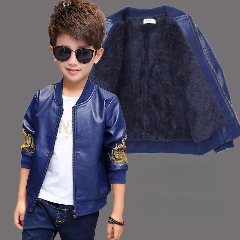 

Детская одежда, детская кожаная куртка, весенне-осенняя и зимняя мотоциклетная куртка с воротником-стойкой для мальчиков 160